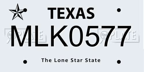 MLK0577 Texas License Plate