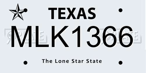 MLK1366 Texas License Plate