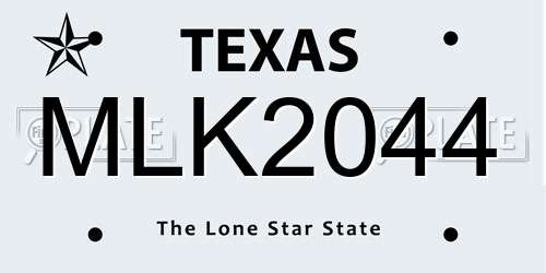 MLK2044 Texas License Plate