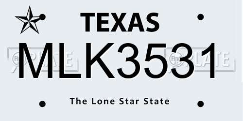 MLK3531 Texas License Plate