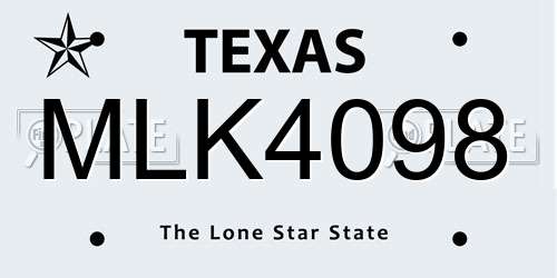 MLK4098 Texas License Plate