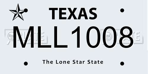 MLL1008 Texas License Plate