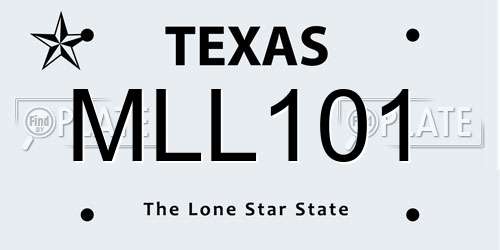 MLL101 Texas License Plate