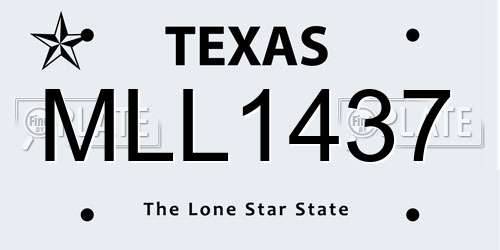 MLL1437 Texas License Plate