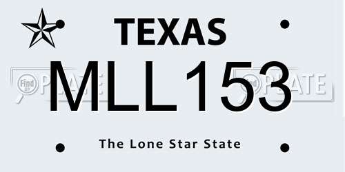 MLL153 Texas License Plate
