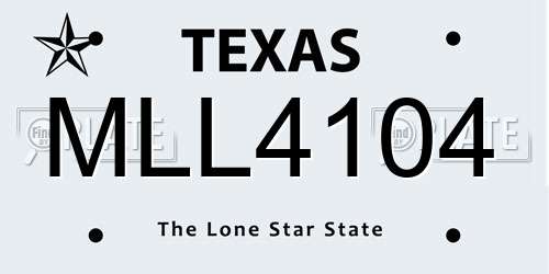 MLL4104 Texas License Plate