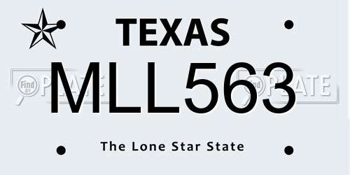 MLL563 Texas License Plate