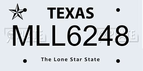 MLL6248 Texas License Plate
