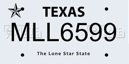 MLL6599 Texas License Plate