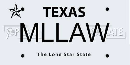 MLLAW Texas License Plate