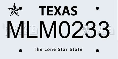MLM0233 Texas License Plate