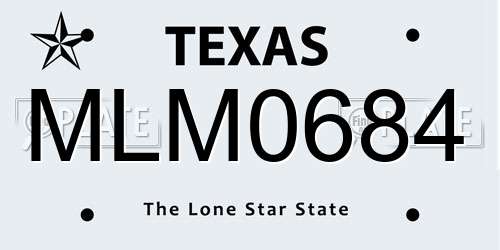 MLM0684 Texas License Plate