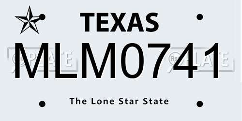 MLM0741 Texas License Plate
