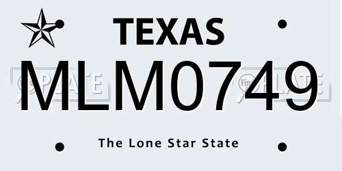 MLM0749 Texas License Plate