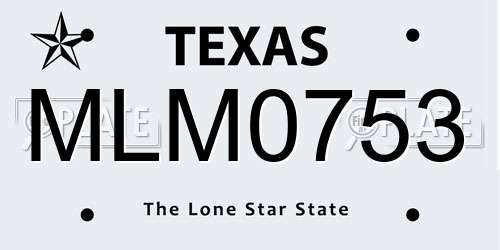 MLM0753 Texas License Plate