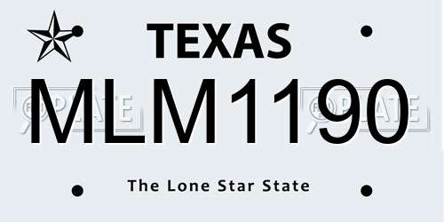 MLM1190 Texas License Plate