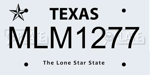 MLM1277 Texas License Plate