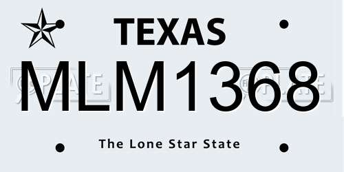 MLM1368 Texas License Plate