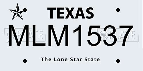 MLM1537 Texas License Plate