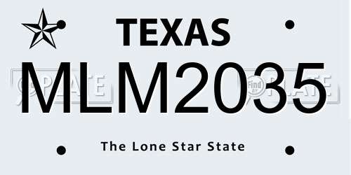 MLM2035 Texas License Plate