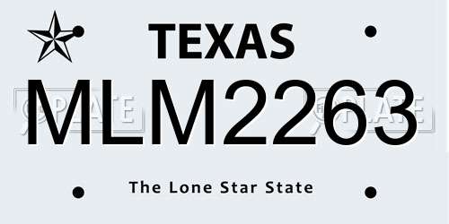 MLM2263 Texas License Plate