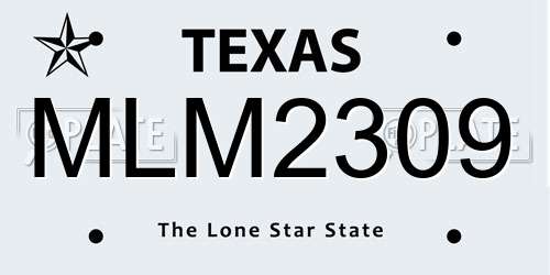 MLM2309 Texas License Plate