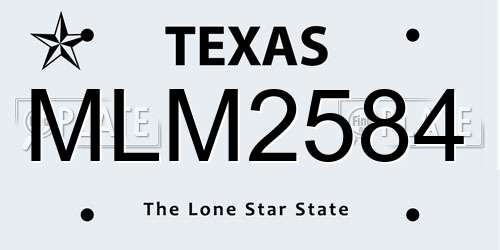 MLM2584 Texas License Plate