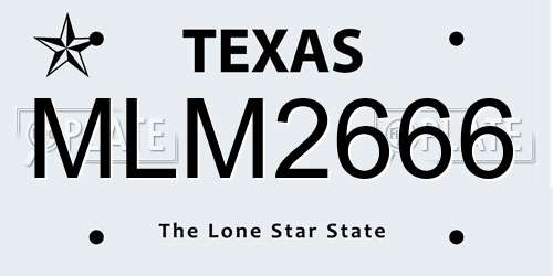 MLM2666 Texas License Plate