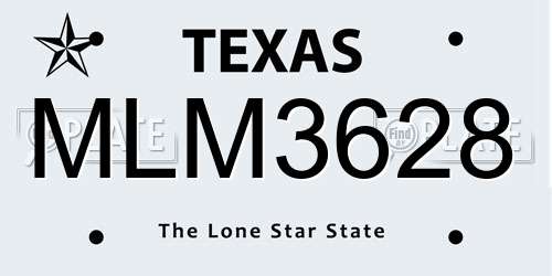 MLM3628 Texas License Plate