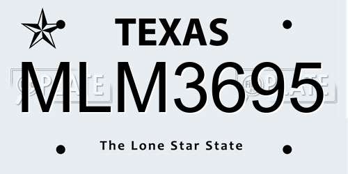 MLM3695 Texas License Plate
