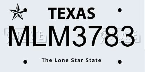 MLM3783 Texas License Plate