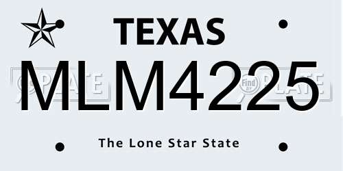 MLM4225 Texas License Plate