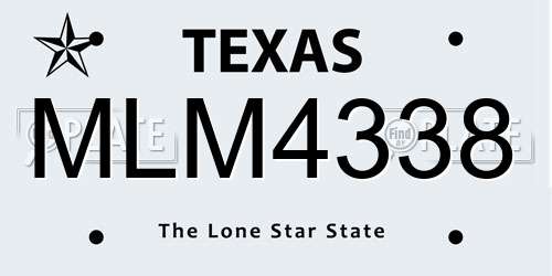 MLM4338 Texas License Plate