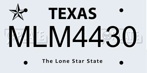 MLM4430 Texas License Plate