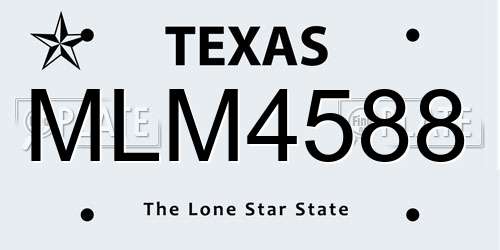 MLM4588 Texas License Plate