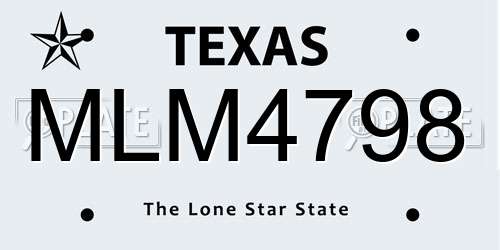 MLM4798 Texas License Plate