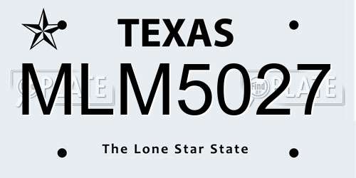 MLM5027 Texas License Plate
