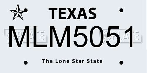 MLM5051 Texas License Plate