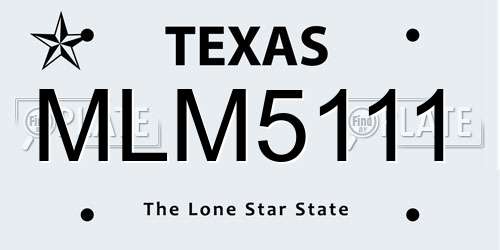MLM5111 Texas License Plate