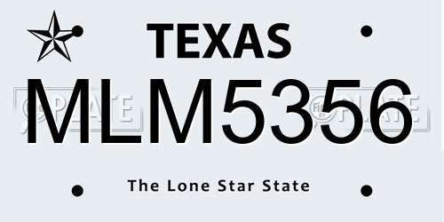 MLM5356 Texas License Plate