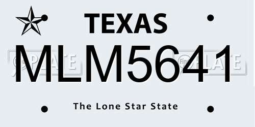 MLM5641 Texas License Plate