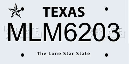 MLM6203 Texas License Plate