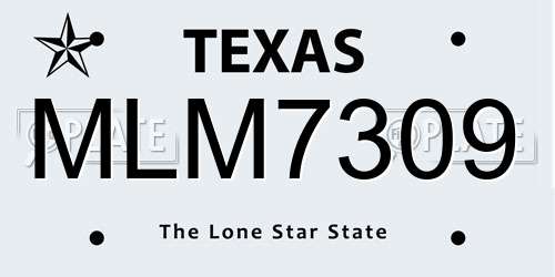 MLM7309 Texas License Plate