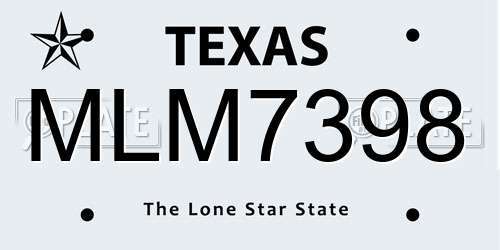 MLM7398 Texas License Plate