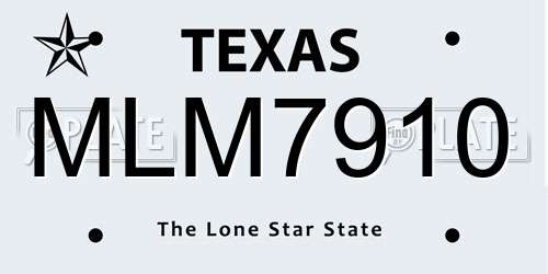 MLM7910 Texas License Plate