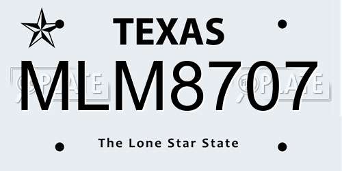 MLM8707 Texas License Plate