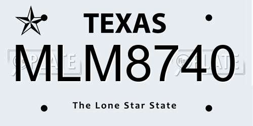 MLM8740 Texas License Plate