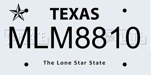 MLM8810 Texas License Plate