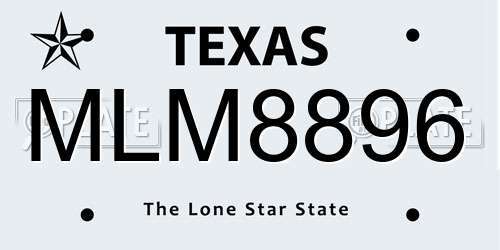 MLM8896 Texas License Plate
