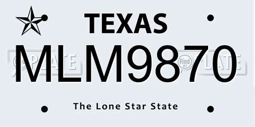 MLM9870 Texas License Plate